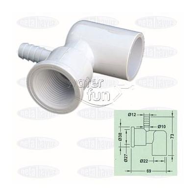 HavuzAVM-JAKUZİ KOLLEKTÖRÜ 10mm HAVA GİRİŞ 15mm SU ÇIKIŞ WF2201B 