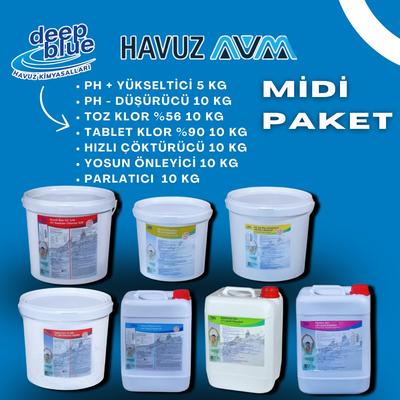 HavuzAVM-Avantajlı Midi Paket Deep Blue Havuz Kimyasal Seti (50-100 m³ Havuzlar İçin)