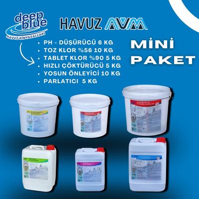 HavuzAVM-Avantajlı Mini Paket Deep Blue Havuz Kimyasal Seti (0-50 m³ Havuzlar İçin)